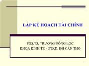 Bài giảng Lập kế hoạch tài chính