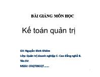 Bài giảng môn học kế toán quản trị