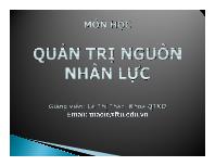 Bài giảng Môn học Quản trị nguồn nhân lực (tiếp theo)