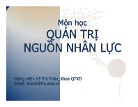 Bài giảng Môn học quản trị nguồn nhân lực (tiếp)