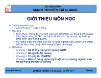 Bài giảng môn mạng truyền tải quang