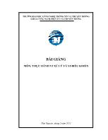 Bài giảng môn: thực hành vi xử lý và vi điều khiển