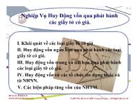 Bài giảng Nghiệp vụ huy động vốn qua phát hành các giấy tờ có giá