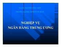 Bài giảng Nghiệp vụ ngân hàng trung ương (tiếp theo)