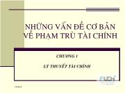 Bài giảng Những vấn đề cơ bản về phạm trù tài chính