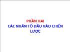 Bài giảng Phần hai: Các nhân tố đầu vào chiến lược