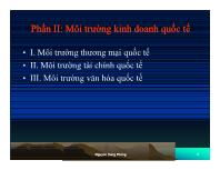 Bài giảng Phần II: Môi trường kinh doanh quốc tế