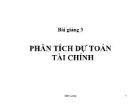 Bài giảng Phân tích dự toán tài chính