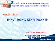 Bài giảng Phân tích hoạt động kinh doanh (tiết 2)