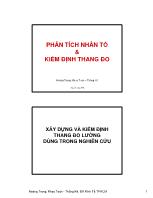 Bài giảng Phân tích nhân tố và kiểm định thang đo