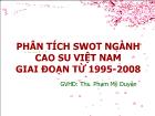 Bài giảng Phân tích swot ngành cao su Việt Nam giai đoạn từ 1995-2008