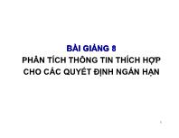 Bài giảng Phân tích thông tin thích hợp cho các quyết định ngắn hạn