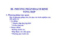 Bài giảng Phương pháp hoạch định tổng hợp