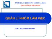 Bài giảng Quản lí nhóm làm việc