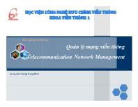 Bài giảng Quản lý mạng viễn thông Telecommunication Network Management