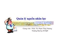 Bài giảng Quản lý nguồn nhân lực - Phạm Thúy Hương