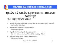 Bài giảng Quản lý nhân lực trong doanh nghiệp