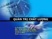 Bài giảng Quản trị chất lượng - Tạ Thị Bích Thủy