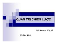 Bài giảng Quản trị chiến lược - Lương Thu Hà