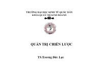 Bài giảng Quản trị chiến lược (tiếp theo)