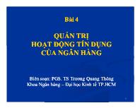 Bài giảng Quản trị hoạt động tín dụng của ngân hàng