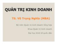 Bài giảng Quản trị kinh doanh - Vũ Trọng Nghĩa