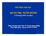 Bài giảng Quản trị ngân hàng (chương trình cao học)