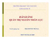 Bài giảng Quản trị nguồn nhân lực - Huỳnh Thị Nga