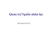 Bài giảng Quản trị Nguồn nhân lực - Nguyễn Đức Kiên