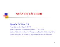 Bài giảng Quản trị tài chính - Nguyễn Thị Thu Trà