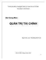 Bài giảng Quản trị tài chính