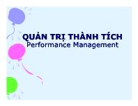 Bài giảng Quản trị thành tích performance management