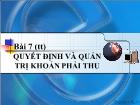 Bài giảng Quyết định và quản trị khoản phải thu