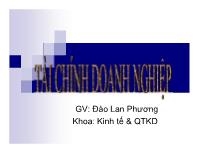 Bài giảng Tài chính doanh nghiệp - Đào Lan Phương