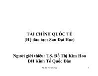 Bài giảng Tài chính quốc tế - Đỗ Thị Kim Hoa