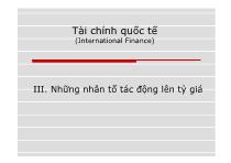 Bài giảng Tài chính quốc tế (International Finance) (tiếp)