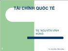 Bài giảng Tài chính quốc tế - Nguyễn Vĩnh Hùng