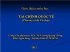 Bài giảng Tài chính quốc tế (tiết 1)