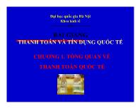 Bài giảng thanh toán và tín dụng quốc tế (tiếp)