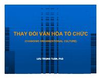 Bài giảng Thay đổi văn hóa tổ chức (changing organizational culture)