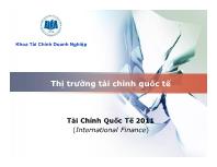 Bài giảng Thị trường tài chính quốc tế (tiếp)