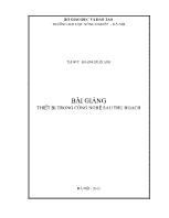 Bài giảng thiết bị trong công nghệ sau thu hoạch