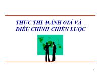 Bài giảng Thực thi, đánh giá và điều chỉnh chiến lược (tiếp)