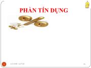 Bài giảng Tín dụng (tiếp)