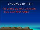 Bài giảng Tổ chức bộ máy và nhân lực của nhà hàng