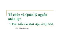 Bài giảng Tổ chức và quản lý nguồn nhân lực