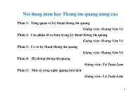 Bài giảng Tổng quan về kỹ thuật thông tin quang