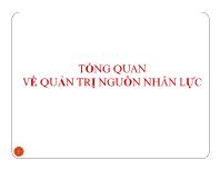 Bài giảng Tổng quan về quản trị nguồn nhân lực (tiếp)