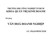 Bài giảng Văn hoá doanh nghiệp (tiết 2)