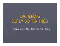 Bài giảng Xử lý số tín hiệu - Đào Thị Thu Thủy